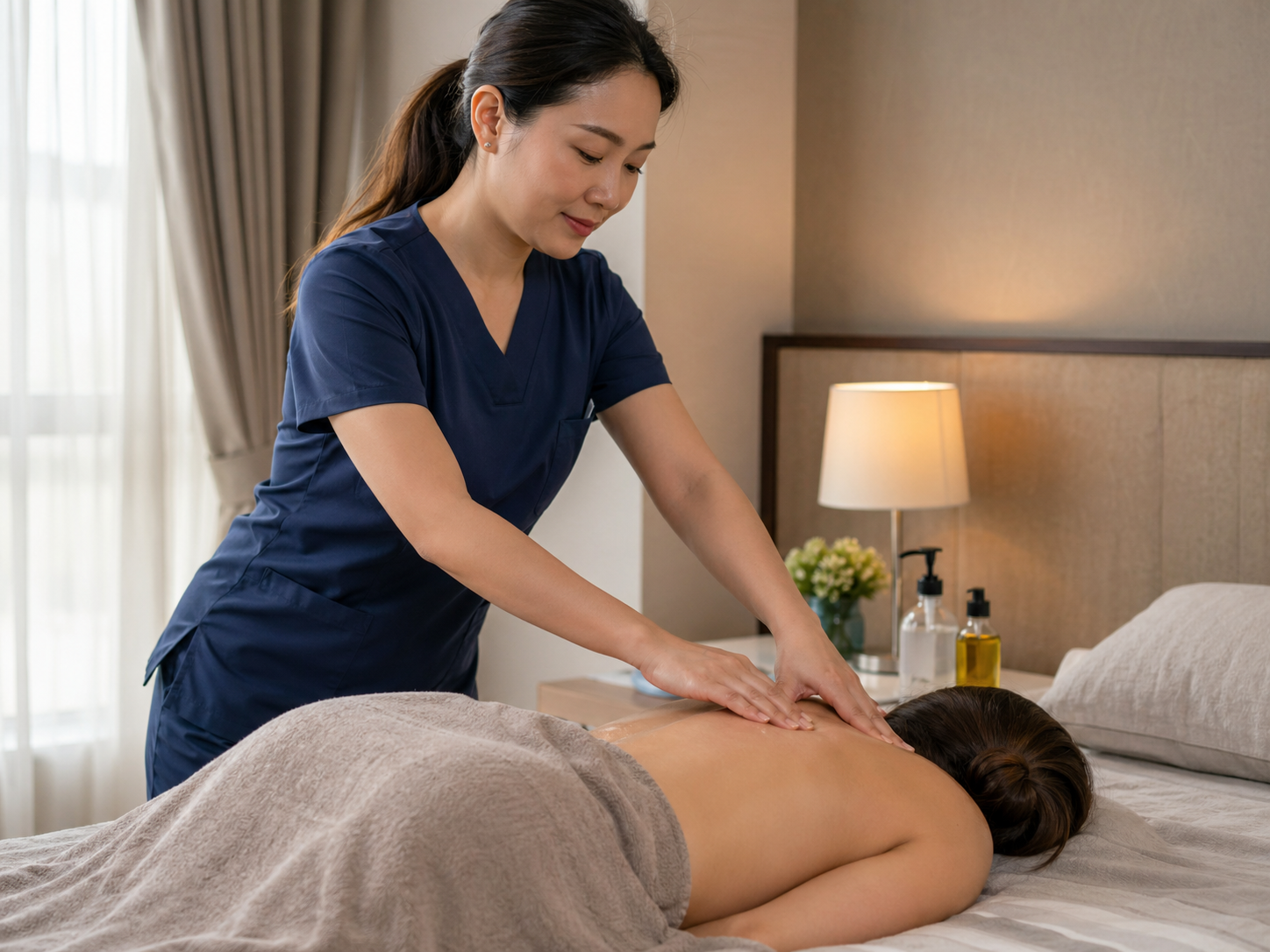 Back massage home service by Palmeo Spa