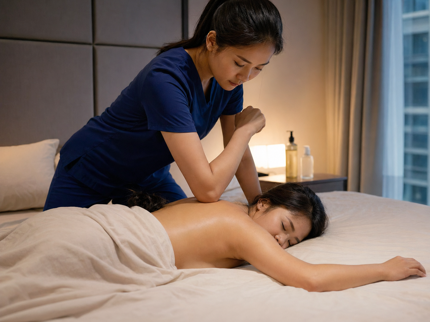Deep tissue massage home service by Palmeo Spa