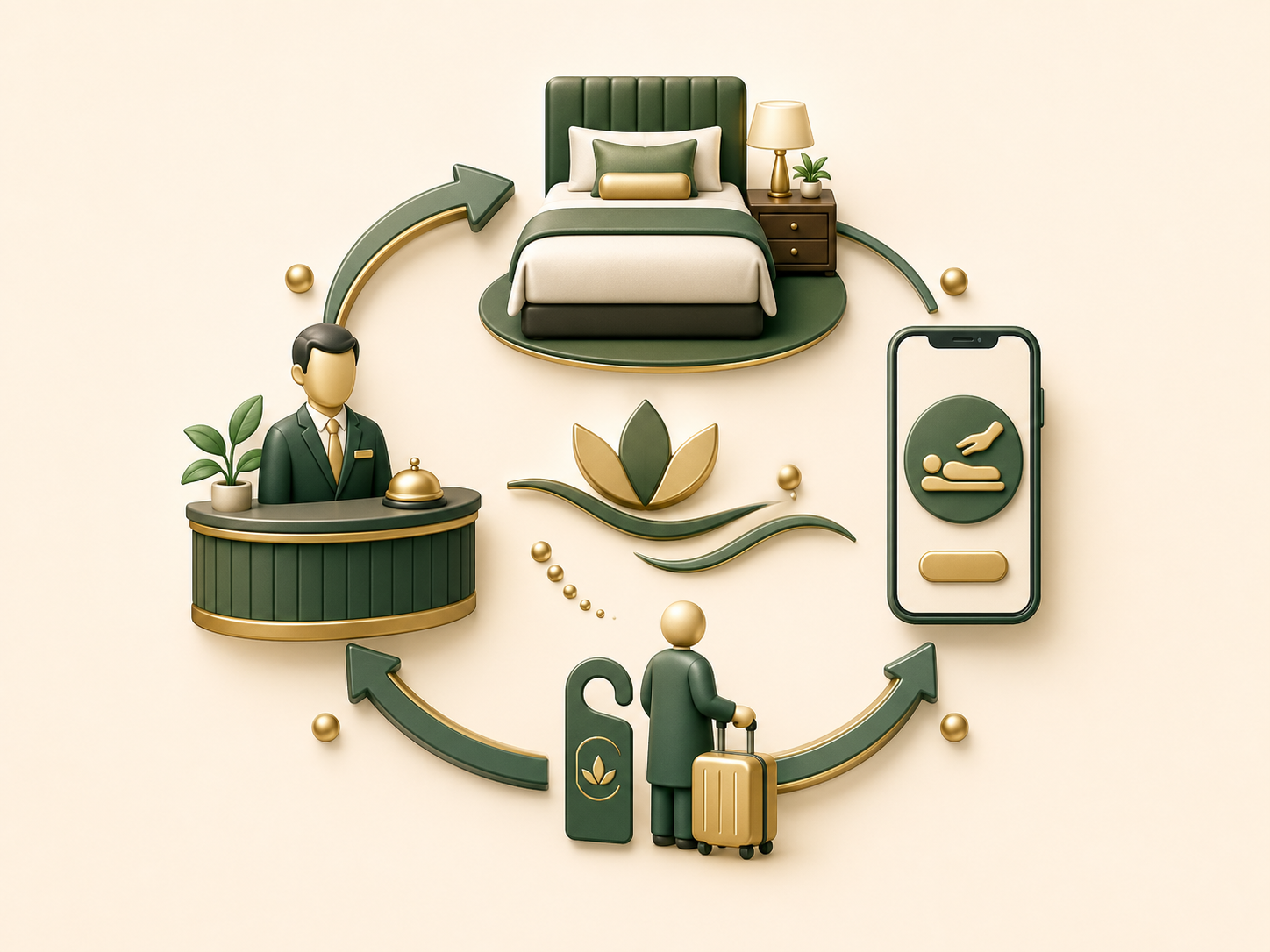 Icon for aligning hotel guest massage request flow