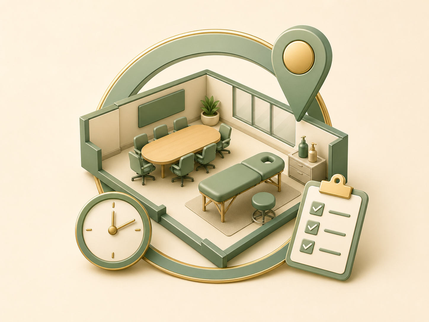 Icon representing simple on-site office wellness setup