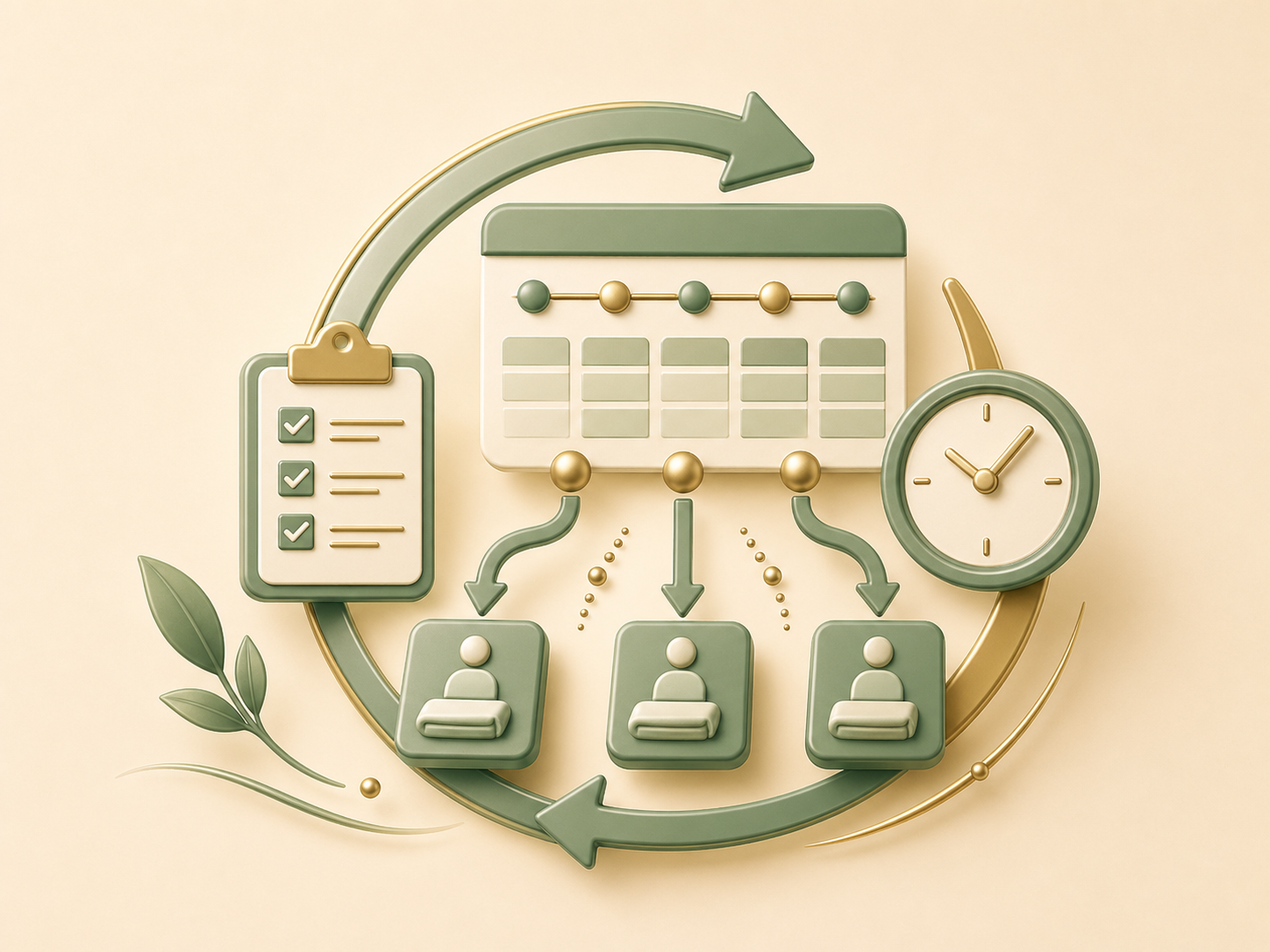 Icon representing office wellness schedule flow planning