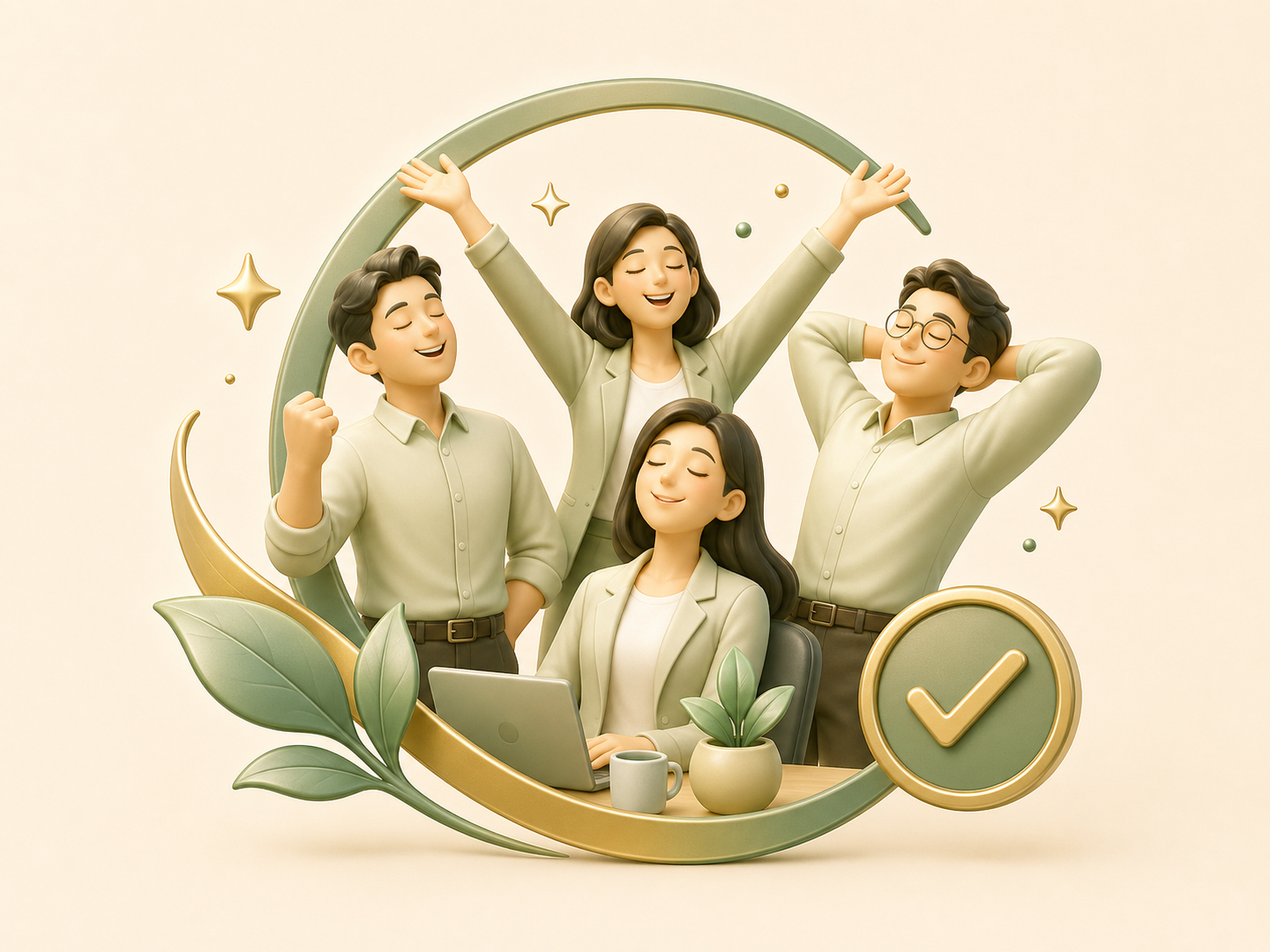 Icon representing employees enjoying office wellness