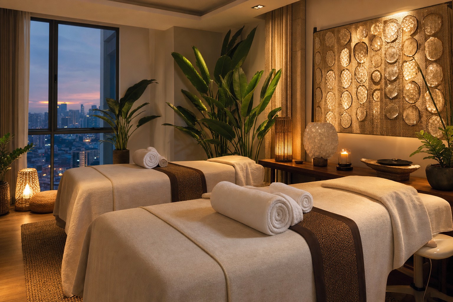 Couples home spa setup in the Philippines