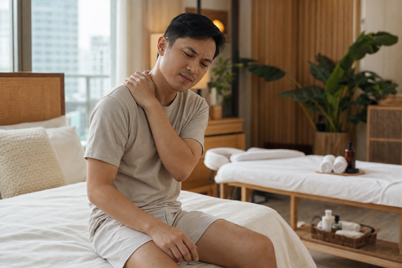 Waking Up With Aircon Neck Stiffness? A Calm Home Massage Reset for Metro Manila Condos